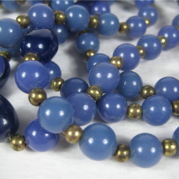 Necklace Lucite Plastic Beaded 55 in Strand Jewelry Goldtone Box Clasp Vintage - Picture 6 of 6